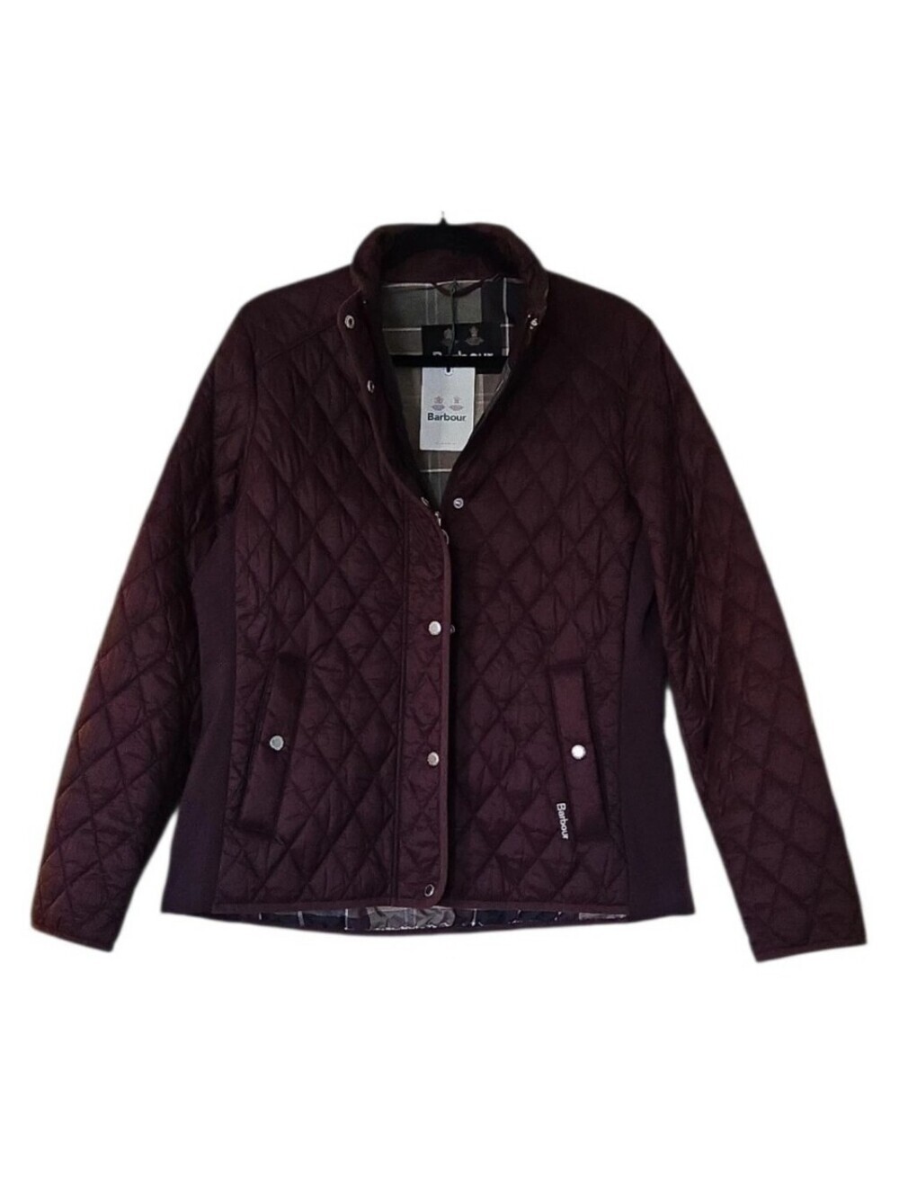 Barbour Yarrow Quilted Puffer Zip-Up Lightweight Black Cherry Jacket US Size 12 - Picture 1 of 16
